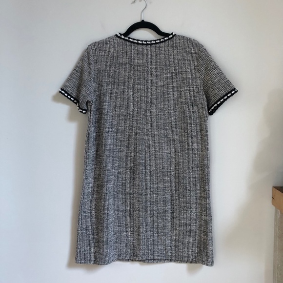 SOLD Zara Tweed Shift Dress with Faux Pearl Trim - Picture 7 of 7